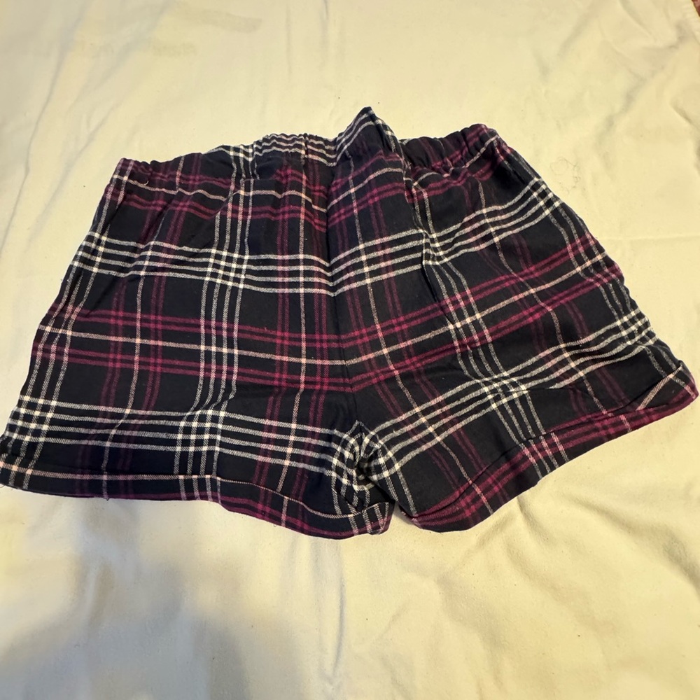 Fashion Nova Plaid Shorts - Black and Pink